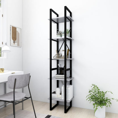 Libreria A 5 Ripiani Bianca 40X30X175 Cm In Legno Multistrato