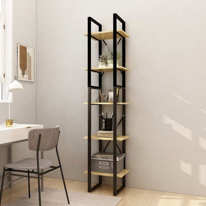 Libreria A 5 Ripiani Bianca 100X30X175 Cm In Legno Di Pino