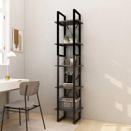 Libreria A 5 Ripiani Bianca 100X30X175 Cm In Legno Di Pino