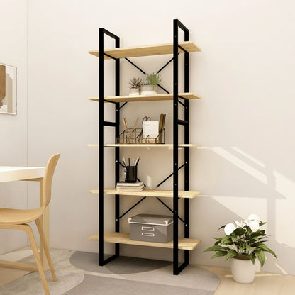 Libreria A 5 Ripiani Bianca 100X30X175 Cm In Legno Di Pino
