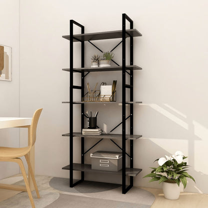 Libreria A 5 Ripiani Bianca 100X30X175 Cm In Legno Di Pino