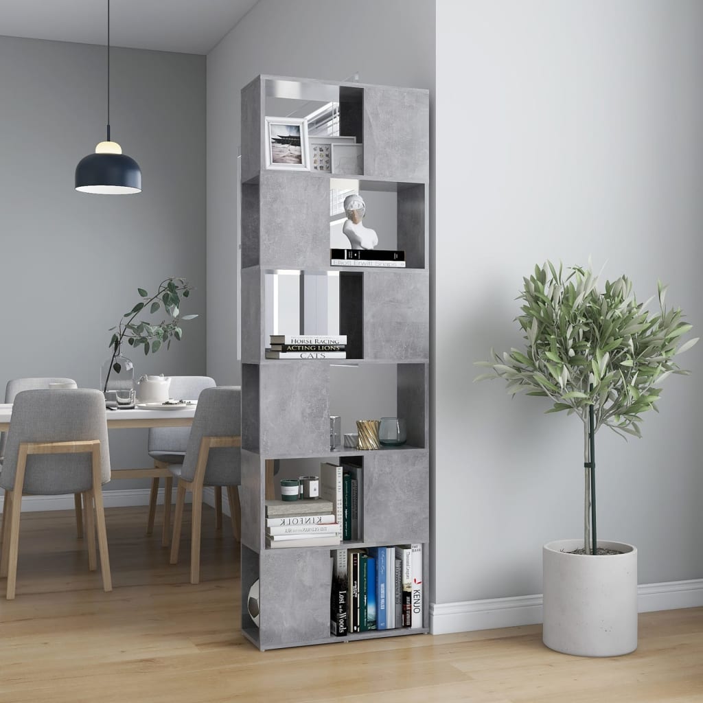 Libreria/Divisorio In Truciolato Grigio Cemento