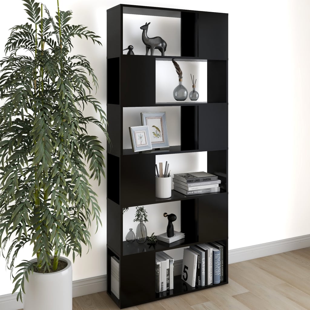 Libreria Nera In Truciolato Nero