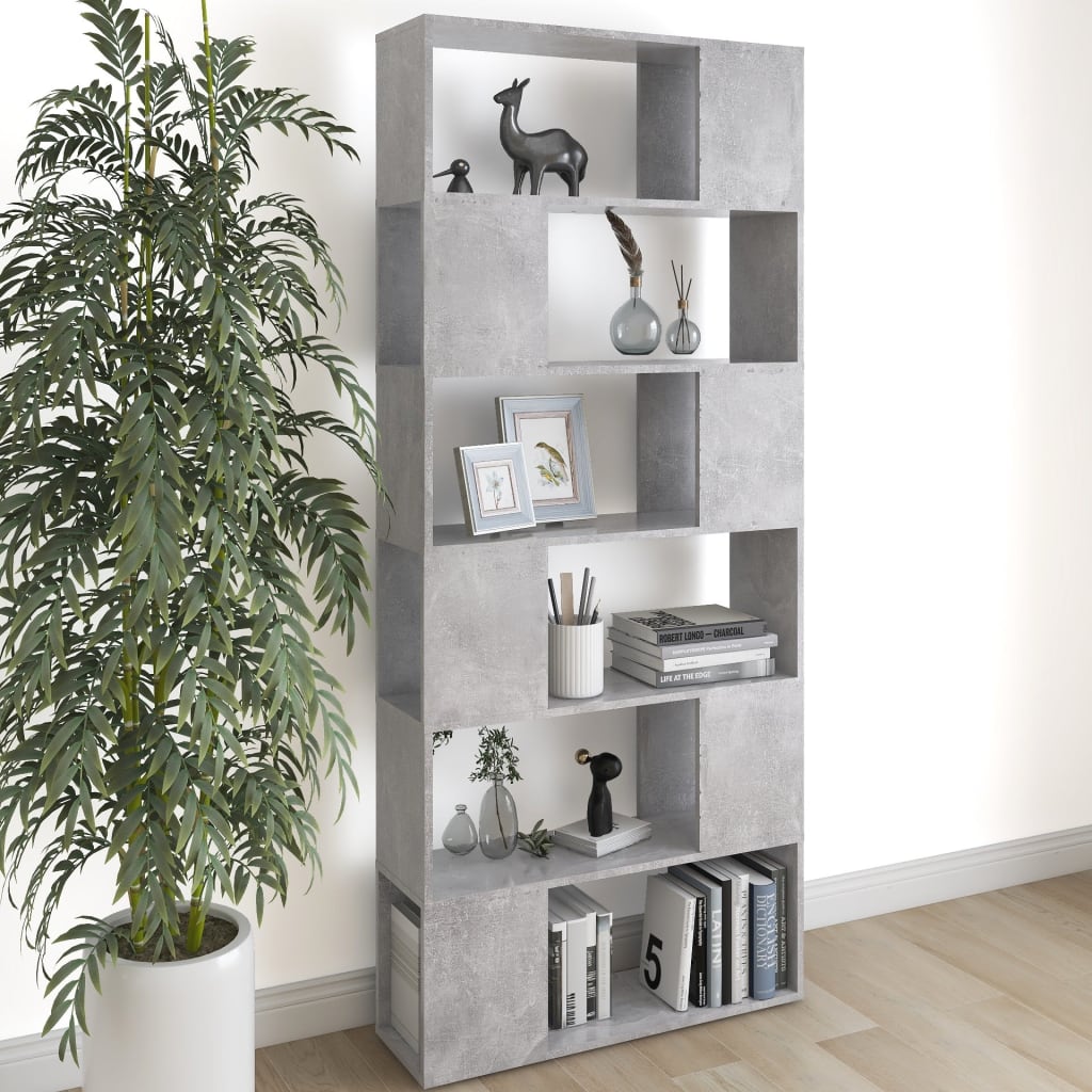 Libreria/Divisorio In Truciolato Grigio Cemento