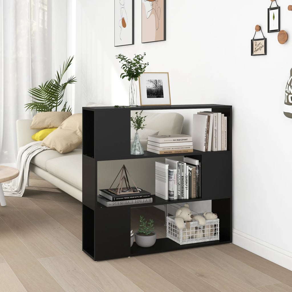 Libreria Nera In Truciolato Nero