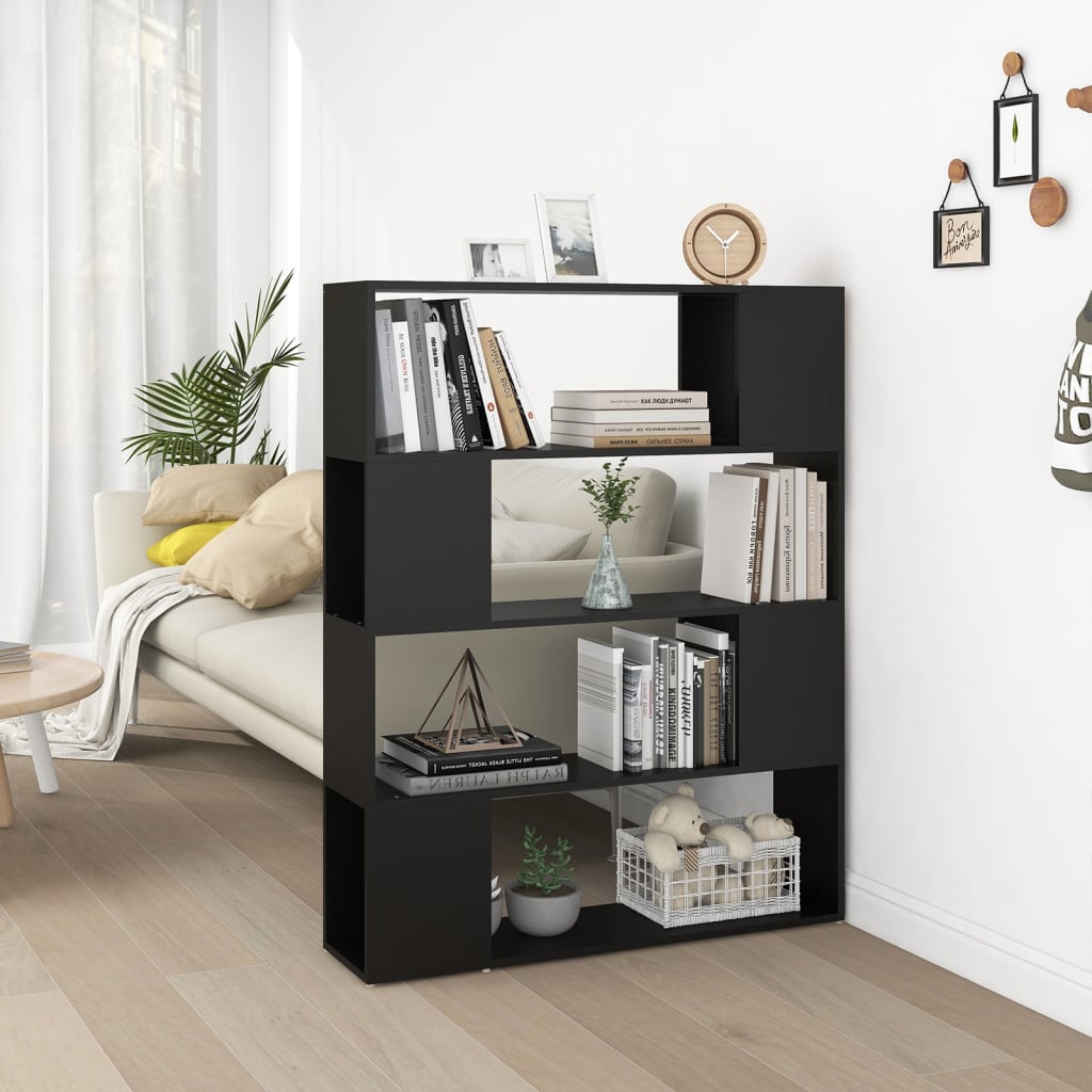 Libreria Nera In Truciolato Nero