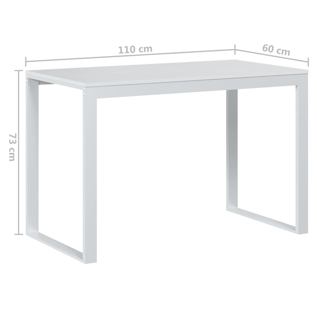Scrivania Per Computer Bianca 110X60X73 Cm In Legno Multistrato