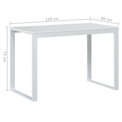 Scrivania Per Computer Bianca 110X60X73 Cm In Legno Multistrato