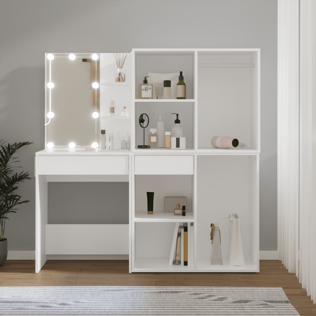 Toeletta Con Led E Armadietti In Legno Multistrato