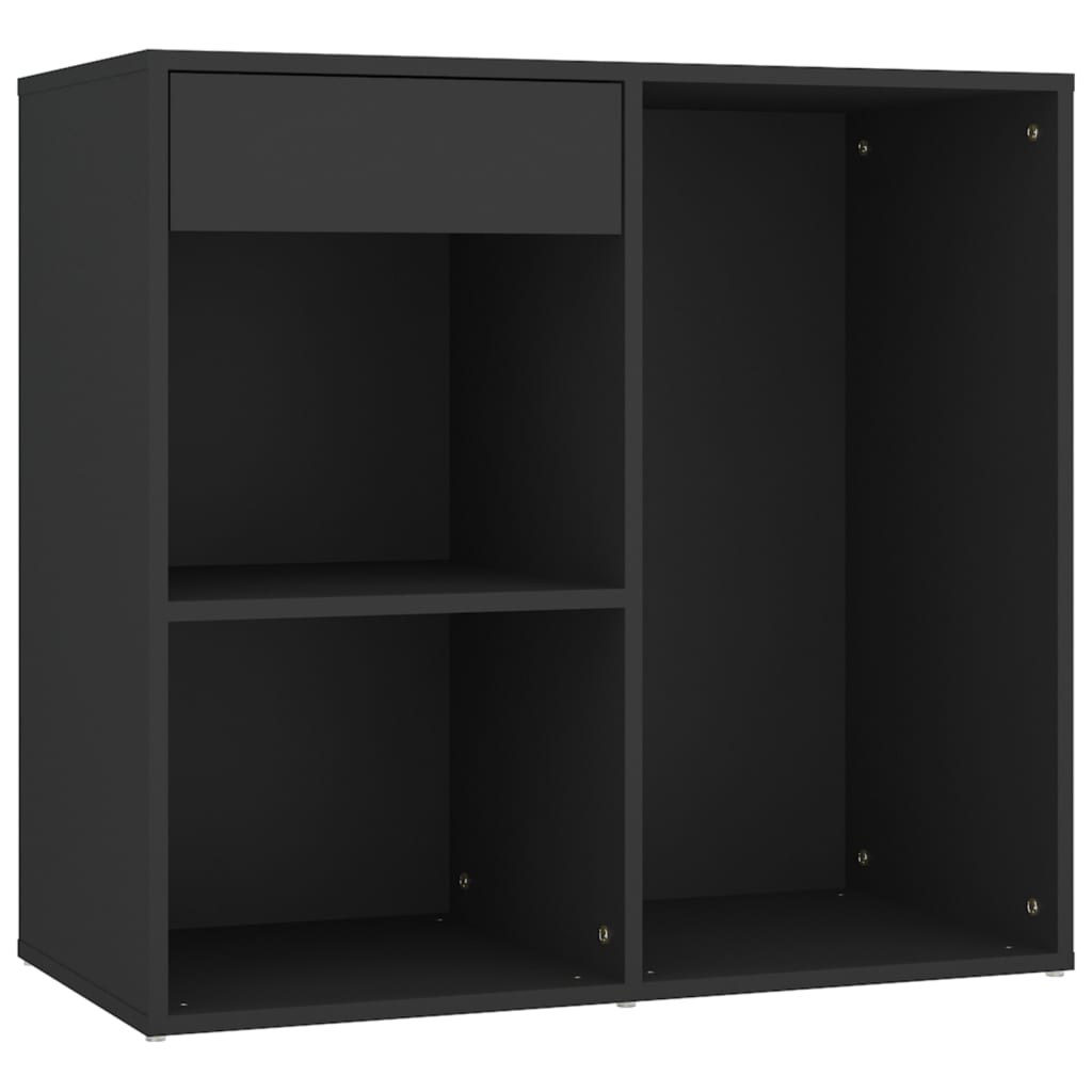 Toeletta Con Led E Armadietti In Legno Multistrato Nero