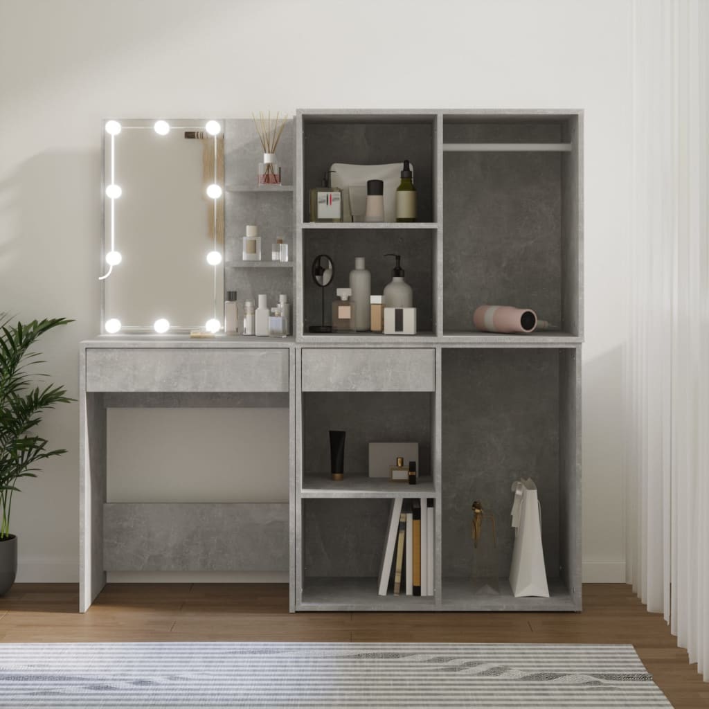 Toeletta Con Led E Armadietti In Legno Multistrato
