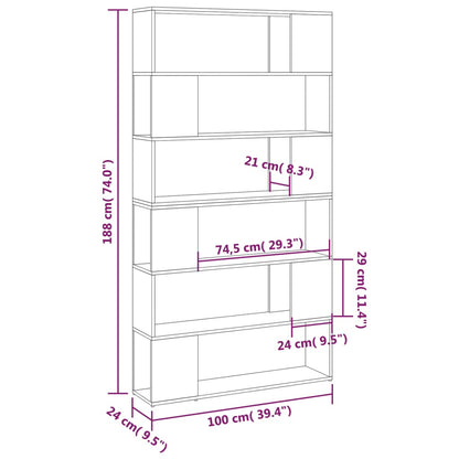 Libreria/Divisorio Stanza 100X24X188 Cm