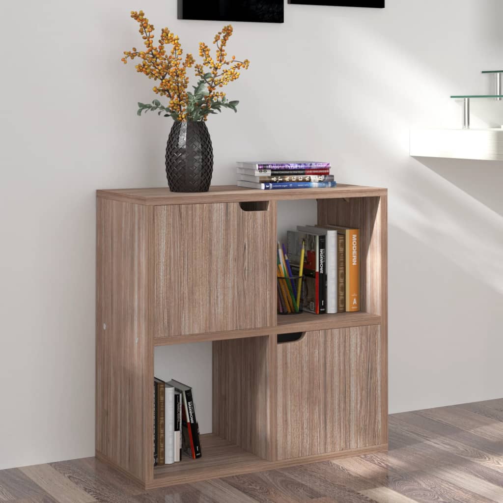 Libreria Grigio Rovere Sonoma 60X27,5X59,5Cm Legno Multistrato