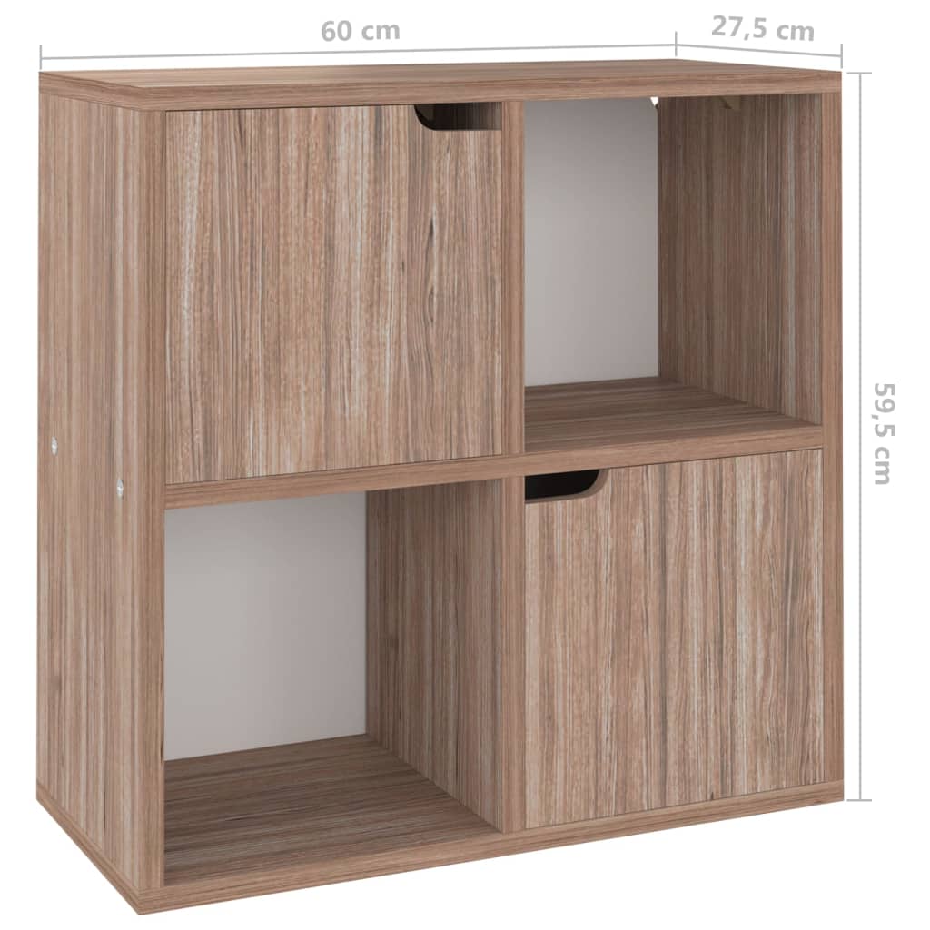 Libreria Grigio Rovere Sonoma 60X27,5X59,5Cm Legno Multistrato