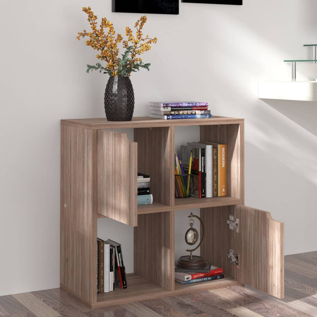 Libreria Grigio Rovere Sonoma 60X27,5X59,5Cm Legno Multistrato