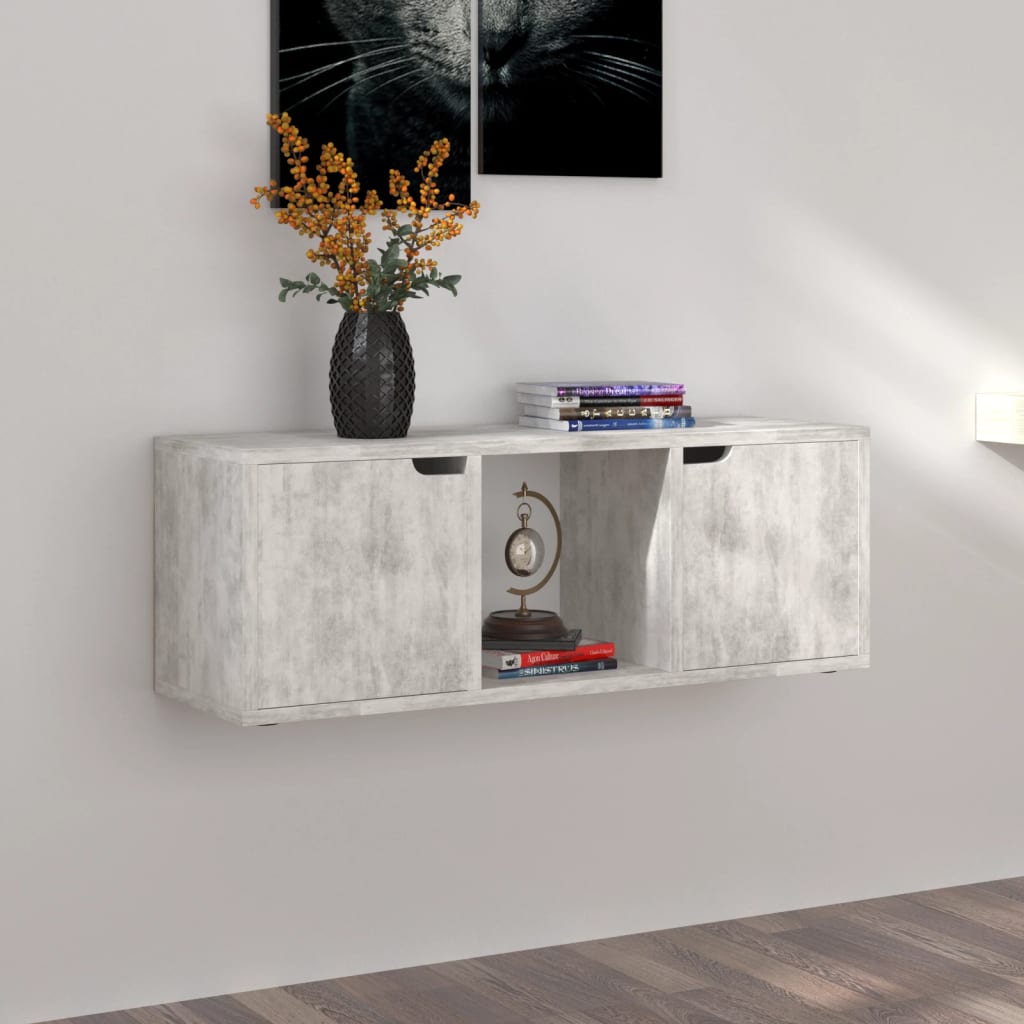 Mobile Porta Tv Cemento 88,5X27,5X30,5 Cm In Legno Multistrato