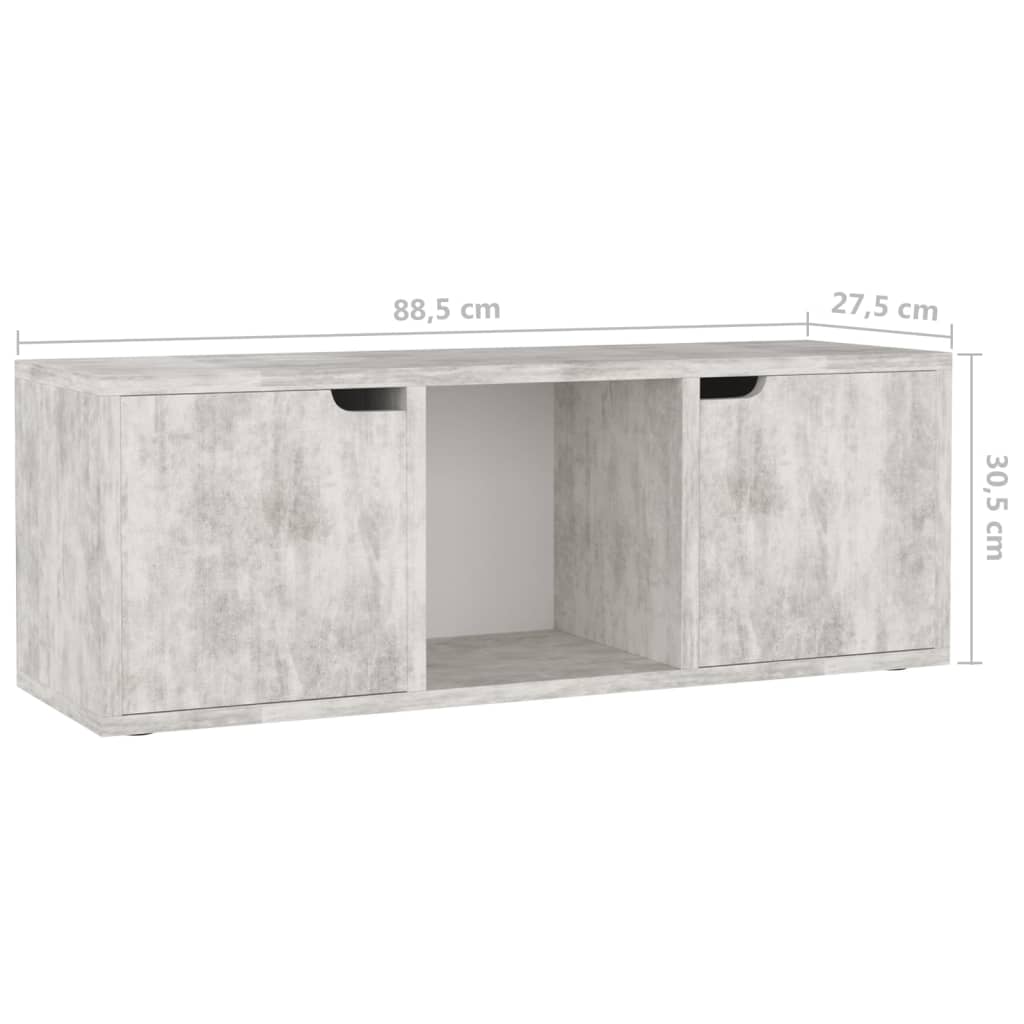 Mobile Porta Tv Cemento 88,5X27,5X30,5 Cm In Legno Multistrato