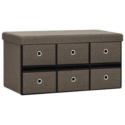 Cassapanca Pieghevole Marrone 76X38X38 Cm In Simil Lino
