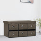 Cassapanca Pieghevole Marrone 76X38X38 Cm In Simil Lino