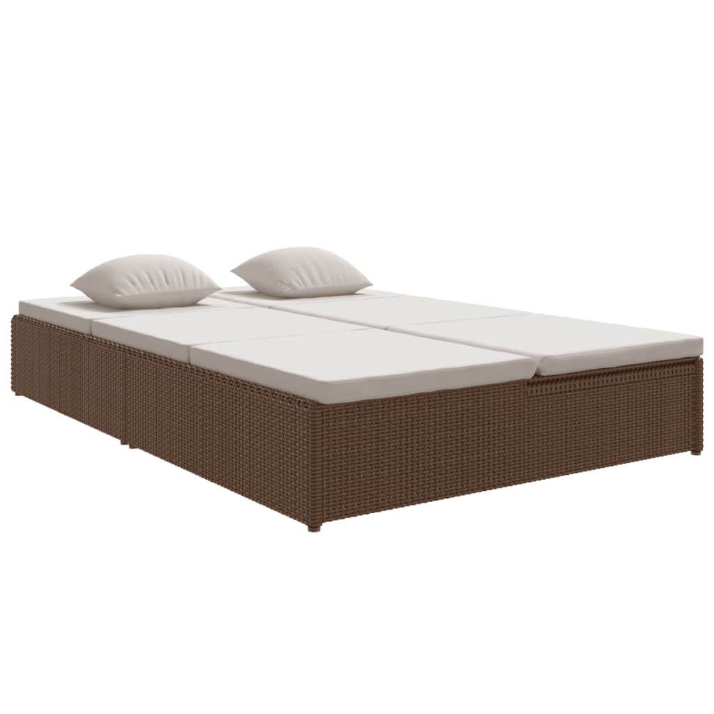Lettino Prendisole Reclinabile Con Cuscini Polyrattan