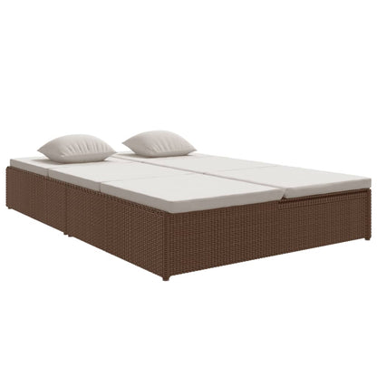 Lettino Prendisole Reclinabile Con Cuscini Polyrattan