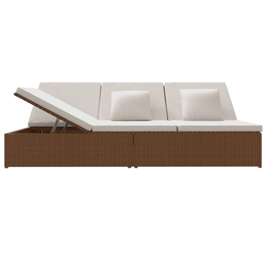 Lettino Prendisole Reclinabile Con Cuscini Polyrattan