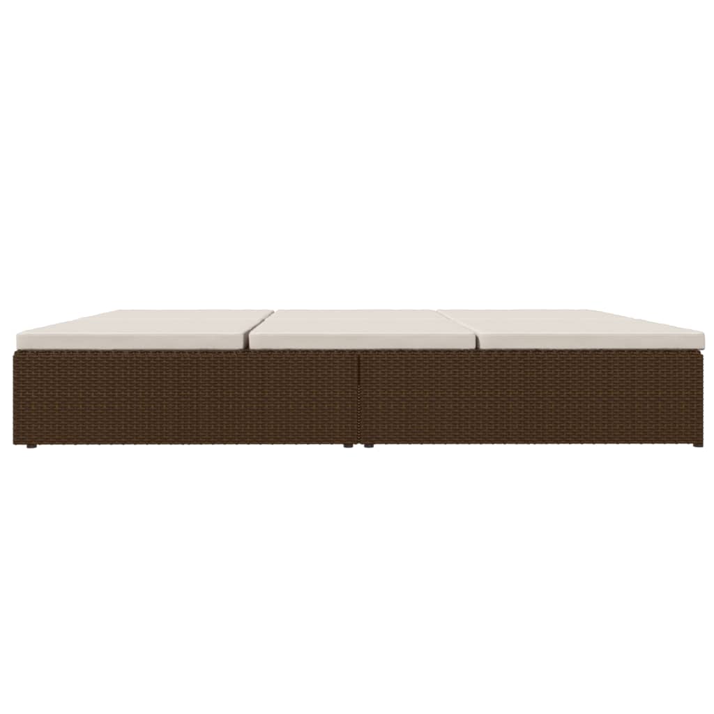 Lettino Prendisole Reclinabile Con Cuscini Polyrattan