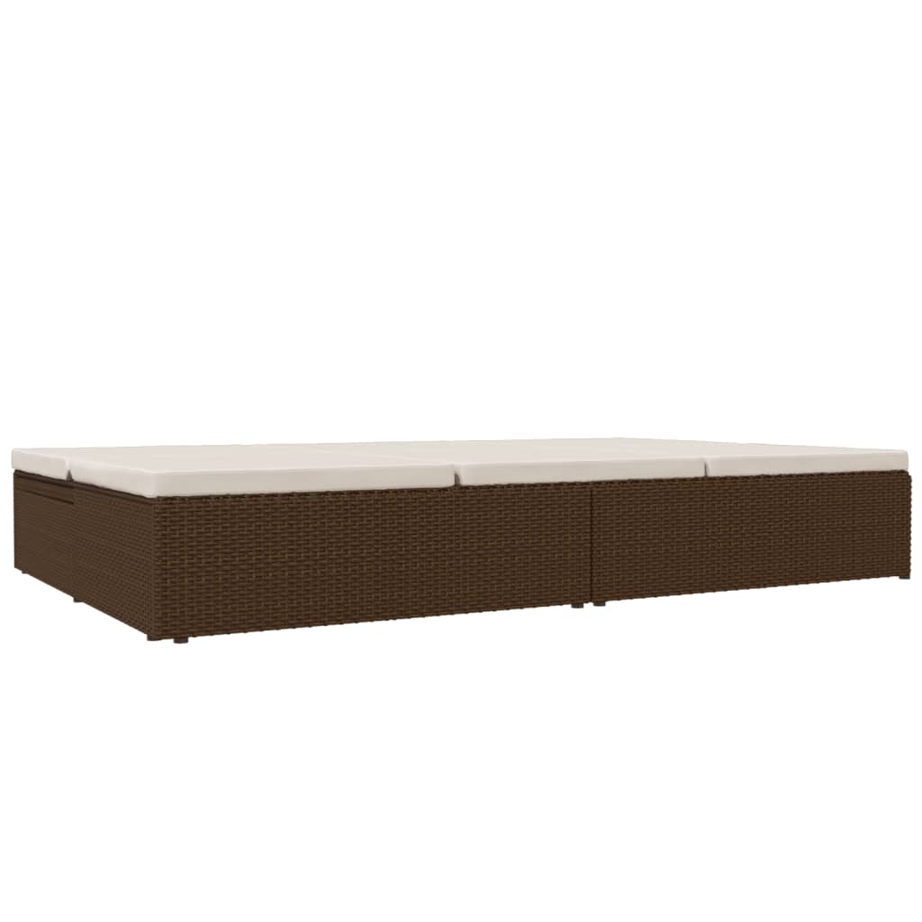 Lettino Prendisole Reclinabile Con Cuscini Polyrattan