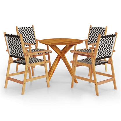 Set Mobili Da Pranzo Per Giardino 5 Pz Legno Massello Di Acacia