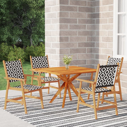 Set Mobili Da Pranzo Per Giardino 5 Pz Legno Massello Di Acacia