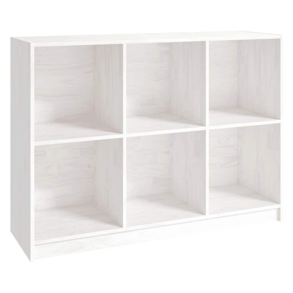Libreria Bianca 104X33X76 Cm In Legno Massello Di Pino