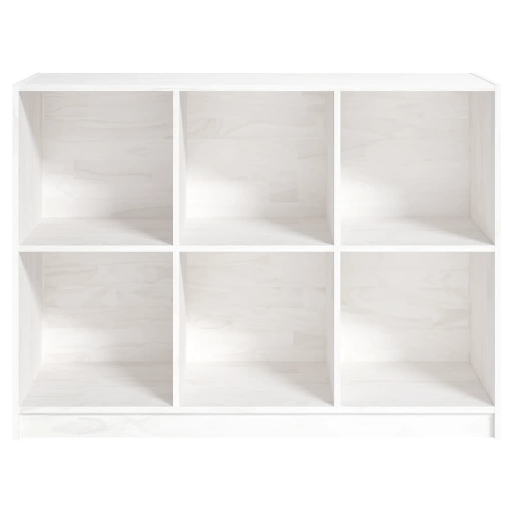 Libreria Bianca 104X33X76 Cm In Legno Massello Di Pino