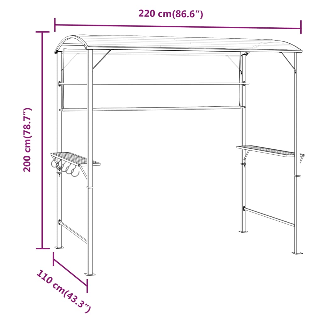 Gazebo Con Tetto 220X110X200 Cm