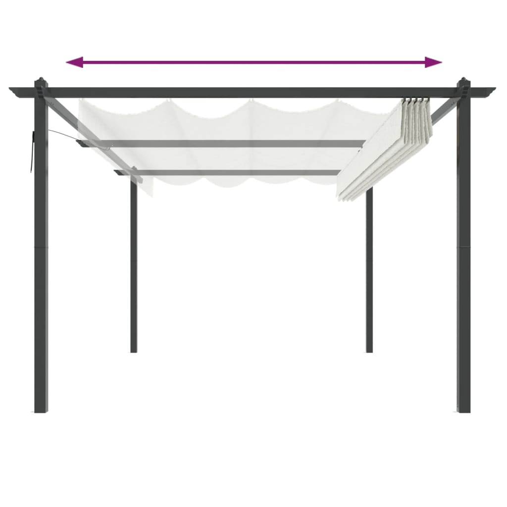 Pergola Da Giardino Con Tetto Retrattile 4X3 M