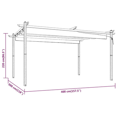 Pergola Da Giardino Con Tetto Retrattile 4X3 M