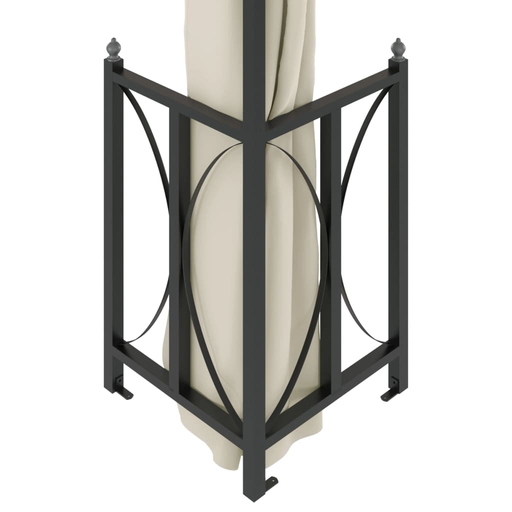Gazebo Con Teli Laterali E Doppio Tetto 3X3 M Crema