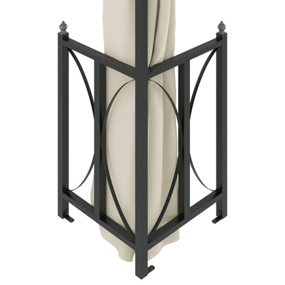 Gazebo Con Teli Laterali E Doppio Tetto 3X3 M Crema