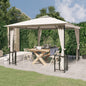 Gazebo Con Teli Laterali E Doppio Tetto 3X3 M Crema