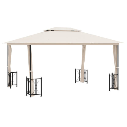 Gazebo Con Teli Laterali E Doppio Tetto