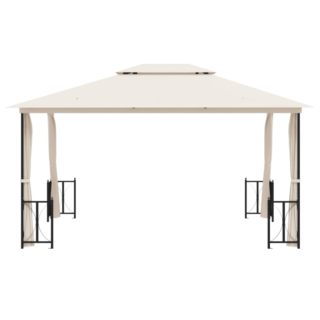 Gazebo Con Teli Laterali E Doppio Tetto