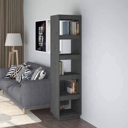 Libreria/Divisorio 80X35X In Massello Di Pino Grigio