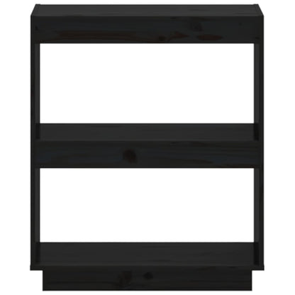 Libreria Nera 60X35X In Legno Massello Di Pino Nero