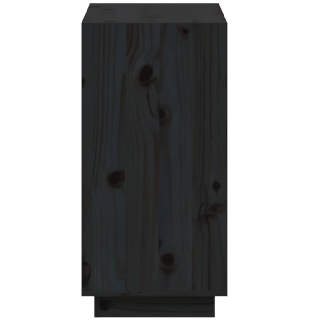 Libreria Nera 60X35X In Legno Massello Di Pino Nero