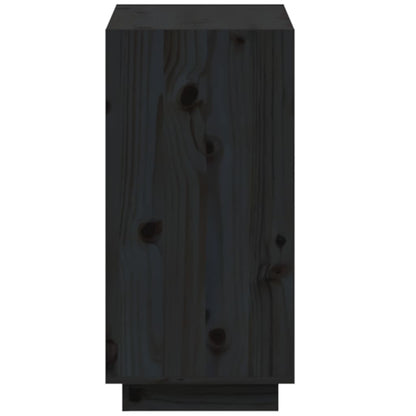 Libreria Nera 60X35X In Legno Massello Di Pino Nero