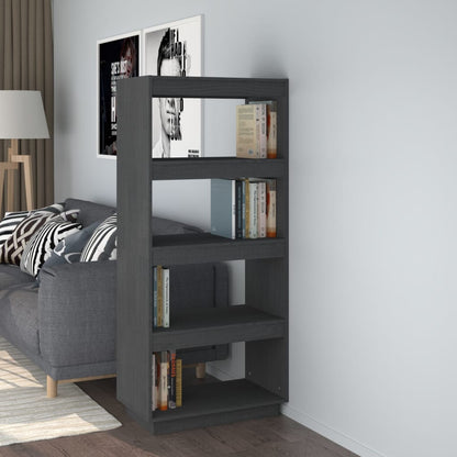 Libreria/Divisorio 80X35X In Massello Di Pino Grigio