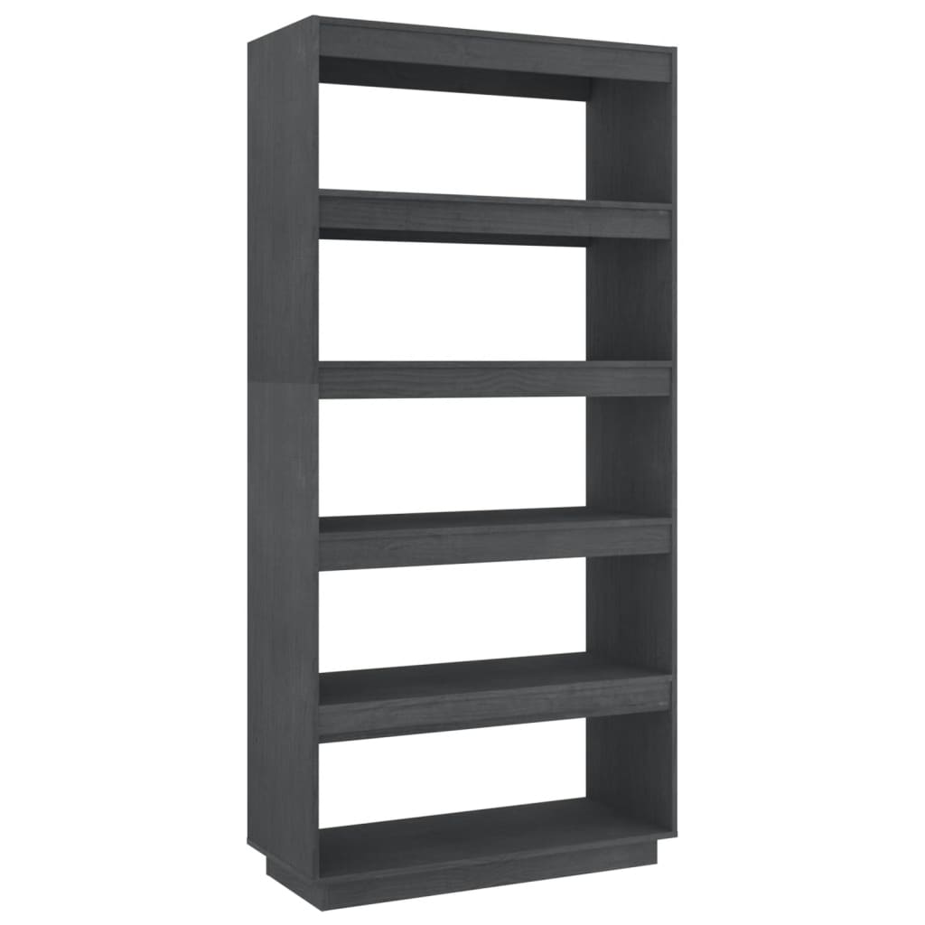 Libreria/Divisorio 80X35X In Massello Di Pino Grigio