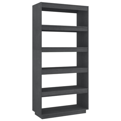 Libreria/Divisorio 80X35X In Massello Di Pino Grigio