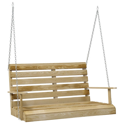 Panchina A Dondolo 110 Cm In Legno Di Pino Impregnato