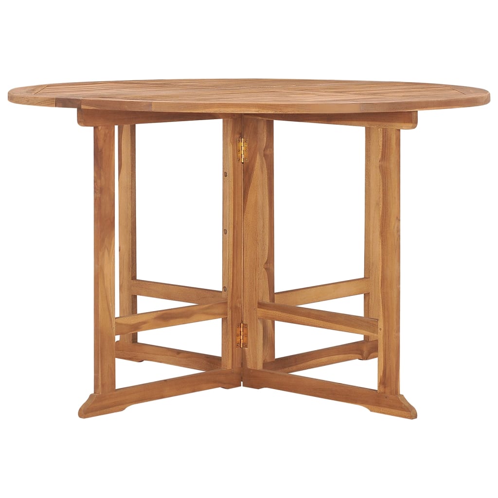 Tavolo Da Giardino Pieghevole Ø110X75 Cm In Massello Di Teak