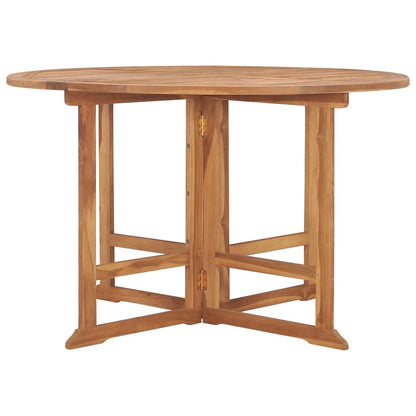 Tavolo Da Giardino Pieghevole Ø110X75 Cm In Massello Di Teak